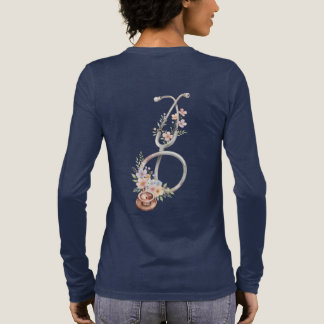 Camiseta Triblenda Estetoscopio de Rosa Rosa Floral