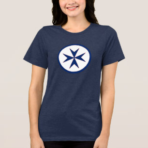 Camiseta Triblenda estilo corsario azul octágono cruz