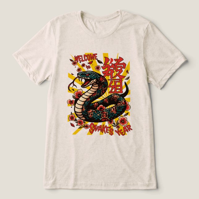 Camiseta Triblenda Estilo de anime de serpiente de madera verde - Año (Diseño delantero )