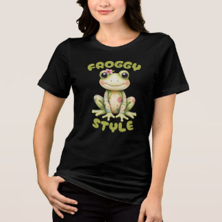 Camiseta Triblenda Estilo de Rana - Rana Dulce y Elegante