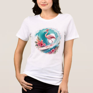 Camiseta Triblenda Estilo de surf de flamenco
