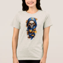 Estilo de tatuaje de calavera y hojas de otoño