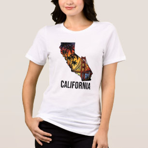 Camiseta Triblenda Estilo de tatuaje de esquema de estado de Californ