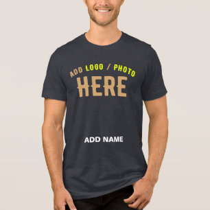 CAMISETA TRIBLENDA ESTILO MODERNO PERSONALIZABLE HEATHER NEGRO MARCA