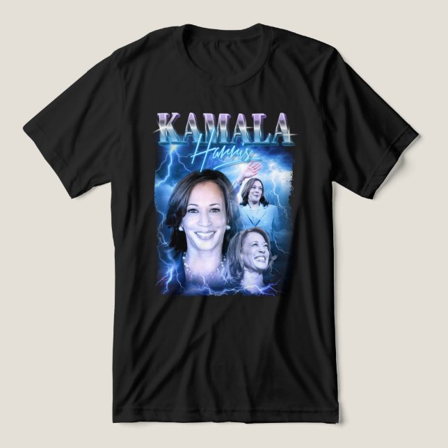 Camiseta Triblenda Estilo Retro 90 de Kamala Harris (Diseño delantero )