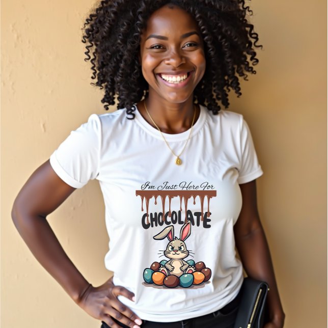 Camiseta Triblenda Estoy aquí para el chocolate: Conejo de Pascua (Subido por el creador)