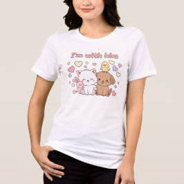 Camiseta Triblenda Estoy con Él – Pareja coincidente de San Valentín