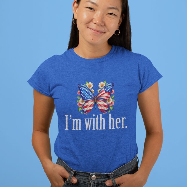 Camiseta Triblenda Estoy con su mariposa Kamala Harris (Subido por el creador)