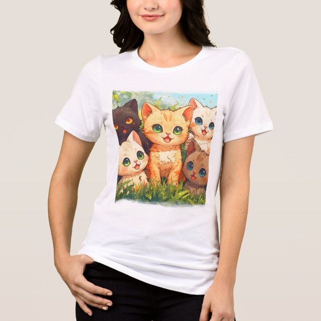 Camiseta Triblenda Estoy en el cielo de Kitten - diseño de gato Perso (Anverso)