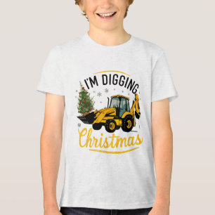 Camiseta Triblenda Estoy excavando Navidades Excavadora Lindo Árbol N