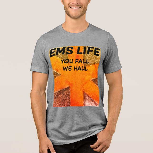 Camiseta Triblenda Estrella de la vida de Mens EMS Life naranja (Anverso)