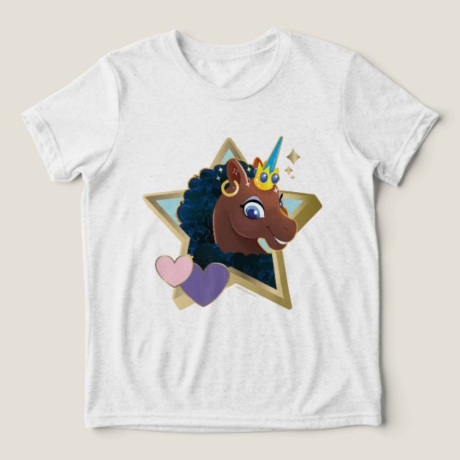 Camiseta Triblenda Estrella mágica africana unicornio (Diseño delantero )