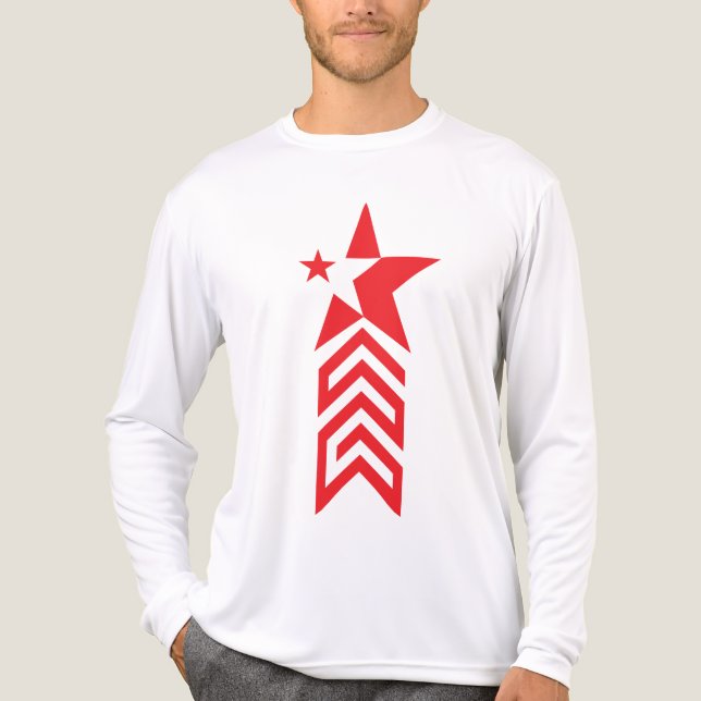 Camiseta Triblenda Estrella Roja con Flechas de Chevron (Anverso )