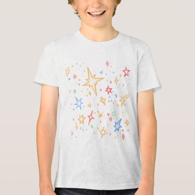 Camiseta Triblenda Estrellas arcoiris (Anverso)