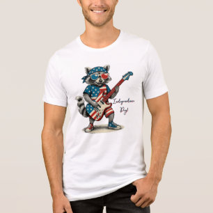 Camiseta Triblenda Estrellas, franjas y riffs de Raccoon
