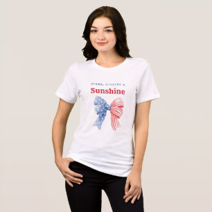 Camiseta Triblenda Estrellas, Franjas y Sol Patriótico Cuatro de Juli