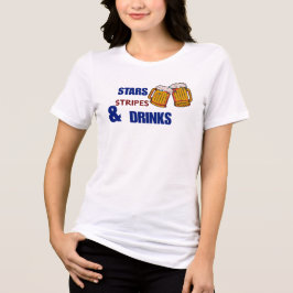 Camiseta Triblenda Estrellas Rayas y Bebidas Divertido Patriótico 4 d