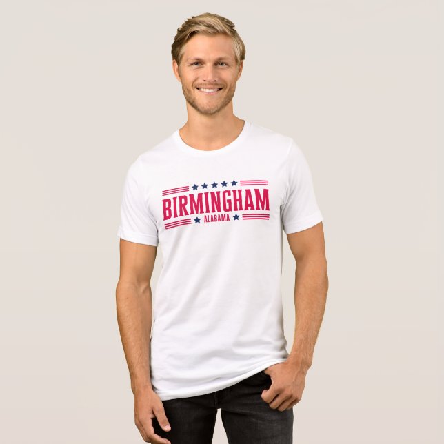 Camiseta Triblenda Estrellas y rayas de BIRMINGHAM ALABAMA (Anverso Completo)