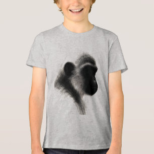 Camiseta Triblenda Estudio de primate observador silencioso en carbón