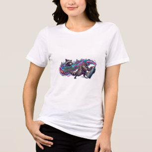 Camiseta Triblenda Evolución Urbana Mapache Cibernético Grafiti Graph