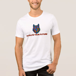 Camiseta Triblenda Evoluciona tu futuro gráfico de lobo geométrico ci