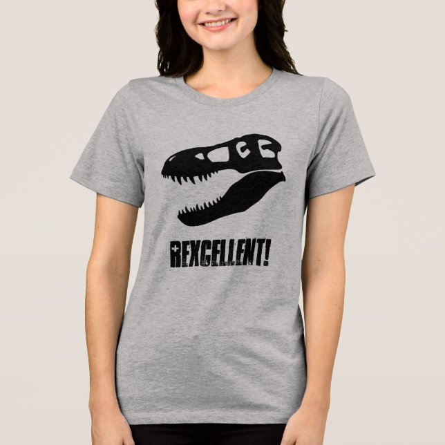 Camiseta Triblenda ¡Excelente! Cráneo de dinosaurio T. rex (Anverso)