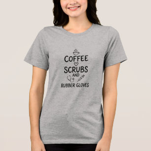 Camiseta Triblenda Exfoliantes de café y guantes de goma diseño de en