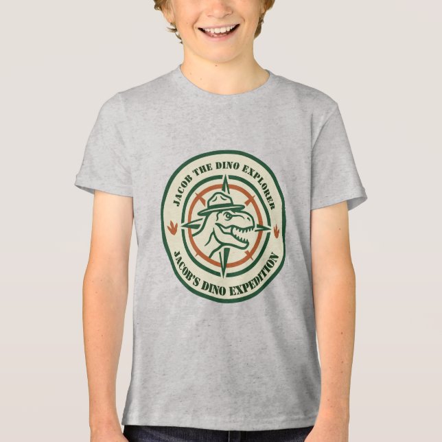 Camiseta Triblenda Explorador de Dinosaurios Dino (Anverso)