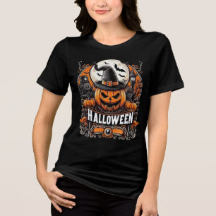 Camiseta Triblenda Expreso espeluznante de Halloween y bruja de la li