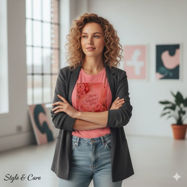 Camiseta Triblenda Eye Catching Happy Valentines Day (Eye Catching Happy Valentines Day Tri-Blend Shirt)