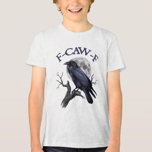Camiseta Triblenda F-caw-f Funny Black Bird Black Crow (Anverso)