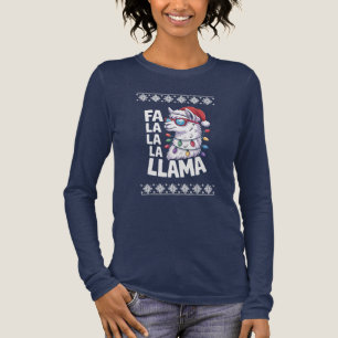Camiseta Triblenda Fa La La La Llama Navidad Fea para Mujeres