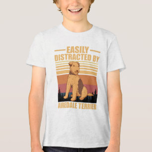 Camiseta Triblenda Fácilmente Distraído Por airedale terrier Amante D