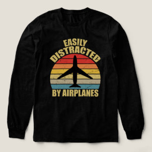 Camiseta Triblenda Fácilmente distraído por aviones Amante de los avi