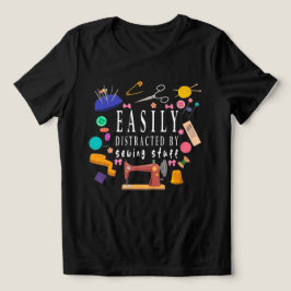 Camiseta Triblenda Fácilmente Distraído Por Coser Camiseta, Coser