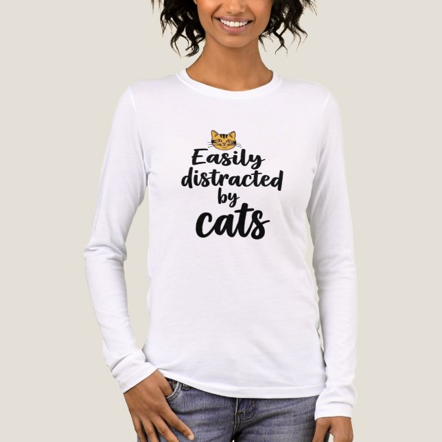 Camiseta Triblenda Fácilmente distraído por el diseño de gatos (Anverso)
