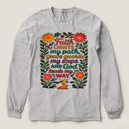 Camiseta Triblenda  Faith Lights My Path Christian Art - Inspirationa