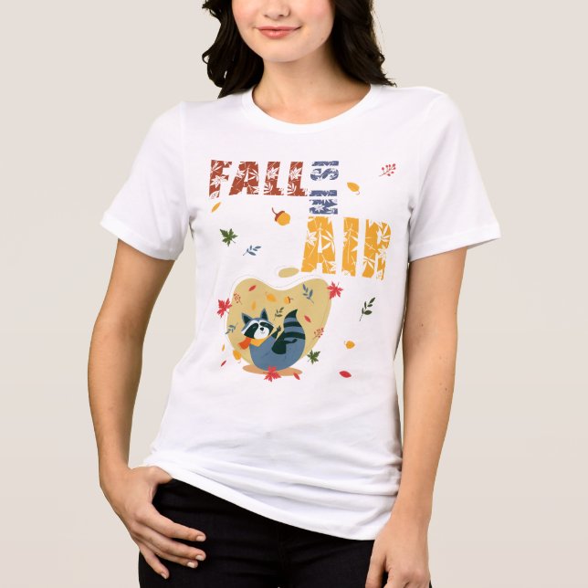 Camiseta Triblenda Fall Is in The Air Raccoon Autumn (Anverso)