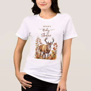 Camiseta Triblenda Fall Woodland Deer Baby Shower Balloon