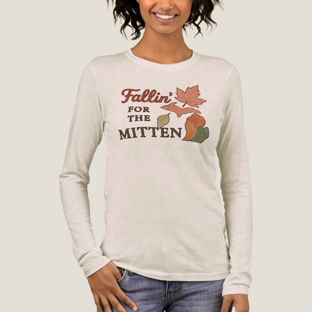 CAMISETA TRIBLENDA FALLIN' FOR THE MITTEN MICHIGAN FALL TEE (Anverso)