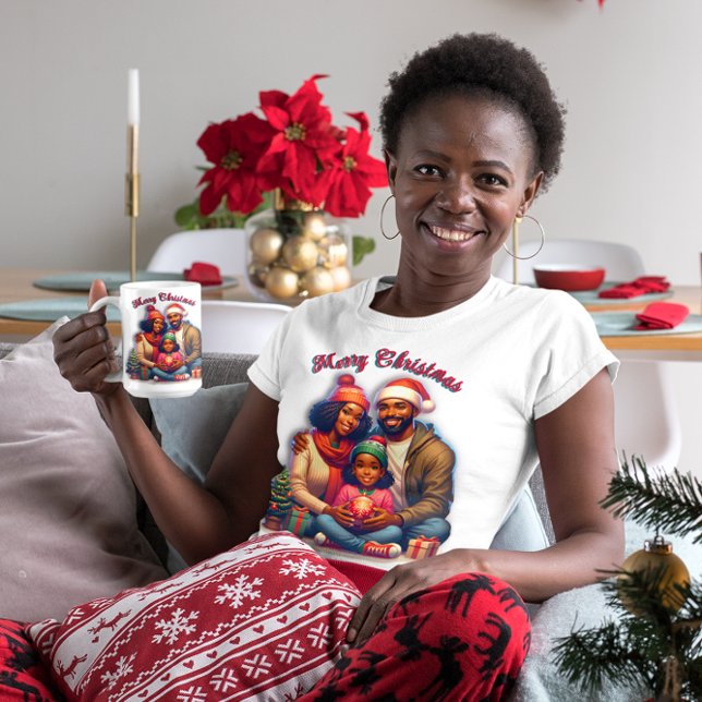 Camiseta Triblenda Familia afroamericana Feliz Navidad (Subido por el creador)