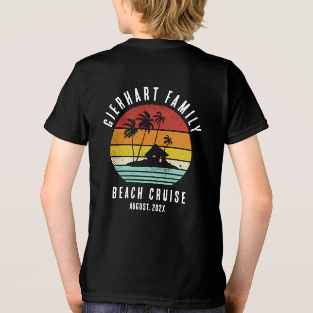 Camiseta Triblenda Familia de cruceros Retro Beach Personalizada (Reverso )