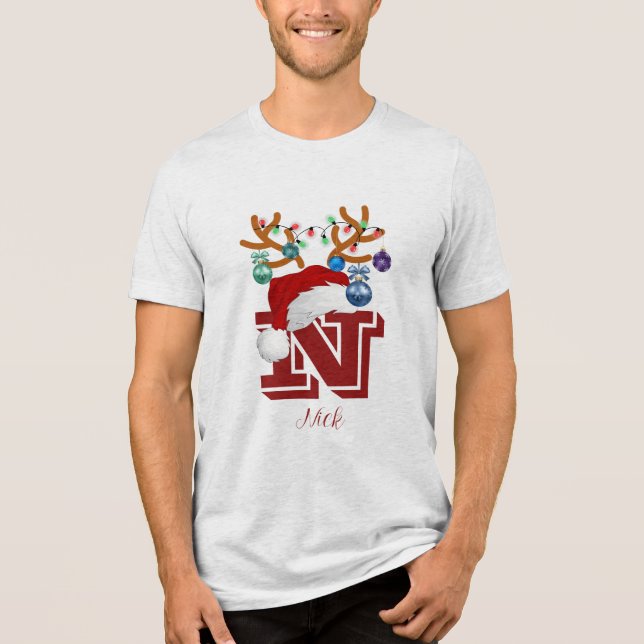Camiseta Triblenda Familia de Navidades que coincidan con el nombre i (Anverso)