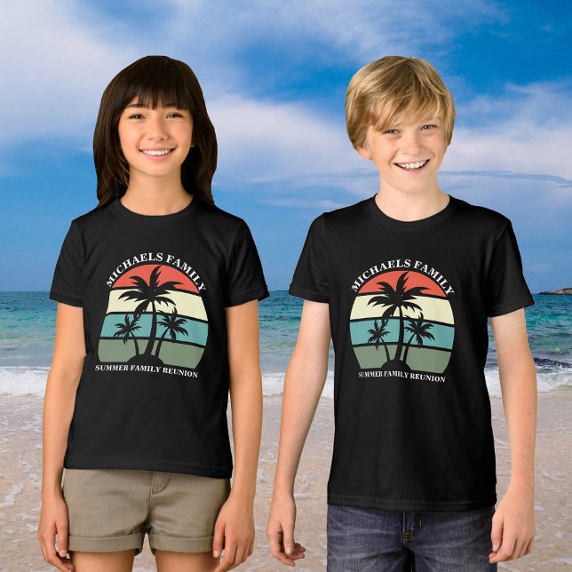 Camiseta Triblenda Familia de Playa Reunión Palm Tree Sunset Kids (Subido por el creador)