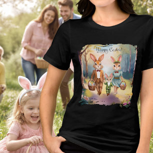 Camiseta Triblenda Familia del conejo de Pascua cazando huevos - Acua