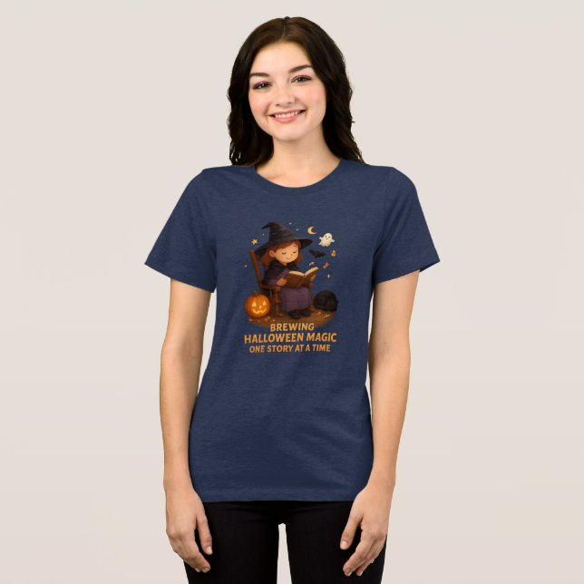 Camiseta Triblenda Familia espeluznante del libro de cuentos de hallo (Anverso Completo )