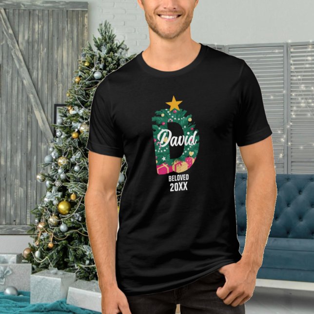 Camiseta Triblenda Familia Navidades Monogramado D Nombre Meanimg (Subido por el creador)