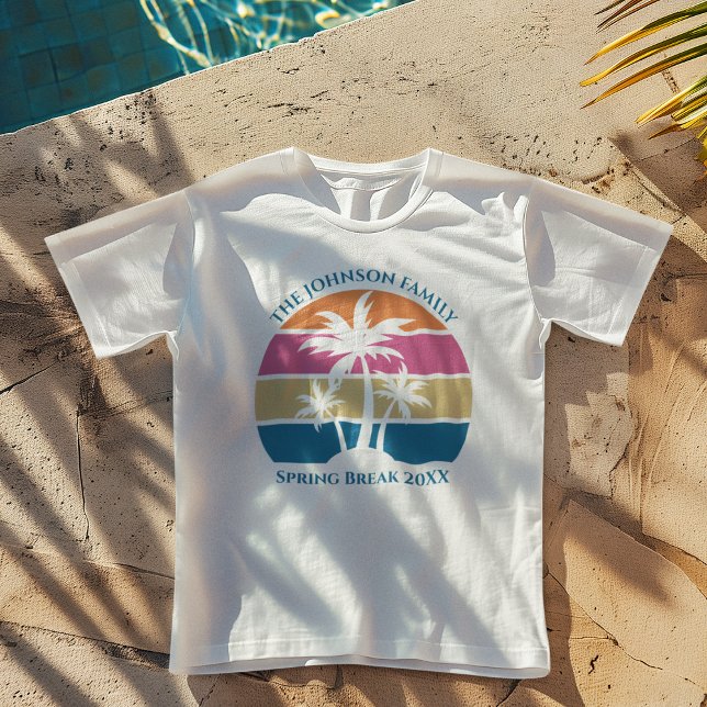 Camiseta Triblenda Familia Personalizado Cute Beach Sunset Palm Trees (Subido por el creador)