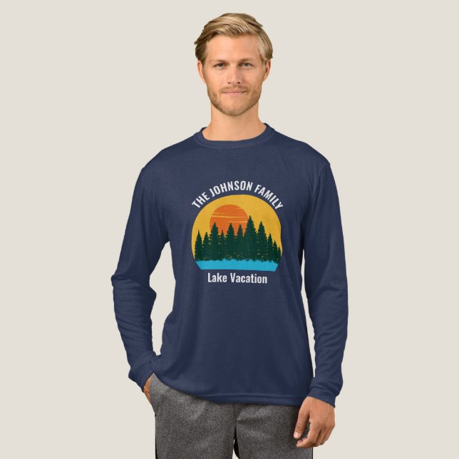 Camiseta Triblenda Family Lake Trip Sunset Custom Long Sleeve (Anverso Completo)