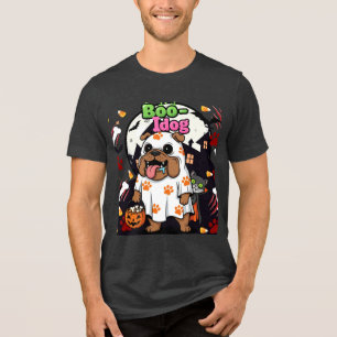 Camiseta Triblenda Famoso fantasma de Bulldog "Boo Idol" de perro de 